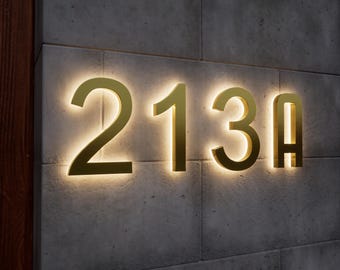 Luxury Metal Address Sign | Modern House Numbers Plaque | Custom Laser Cut Numbers | Outdoor Property Identification | Premium Home Signage