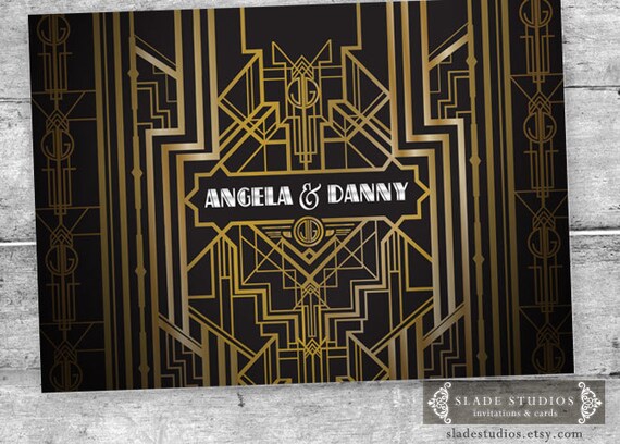 Great Gatsby 1920s Wedding Reception Poster Printable Art Etsy