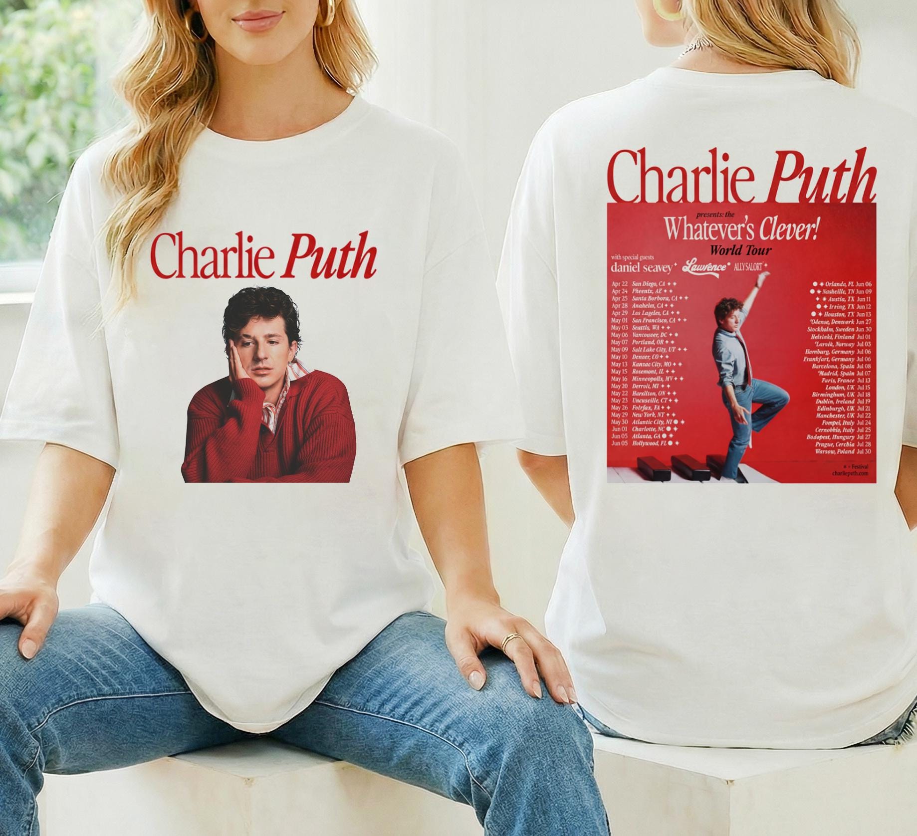 チャーリープース　ライブtシャツ Charlie puth tour - Etsy 日本