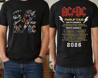 2026 ACDC Pwr Up World Tour Shirt, Rock Band ACDC Graphic Shirt, ACDC Band Fan Gift, Acdc Merch, Acdc Band 90s Signature Shirt, Acdc Shirt