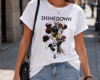 Grafisk Shinedown Rockband-tröja, Shinedown-turné 2026-t-shirt, Shinedown-fanpresent, Shinedown-merchandise, Shinedowns nya album, retroband-tröja