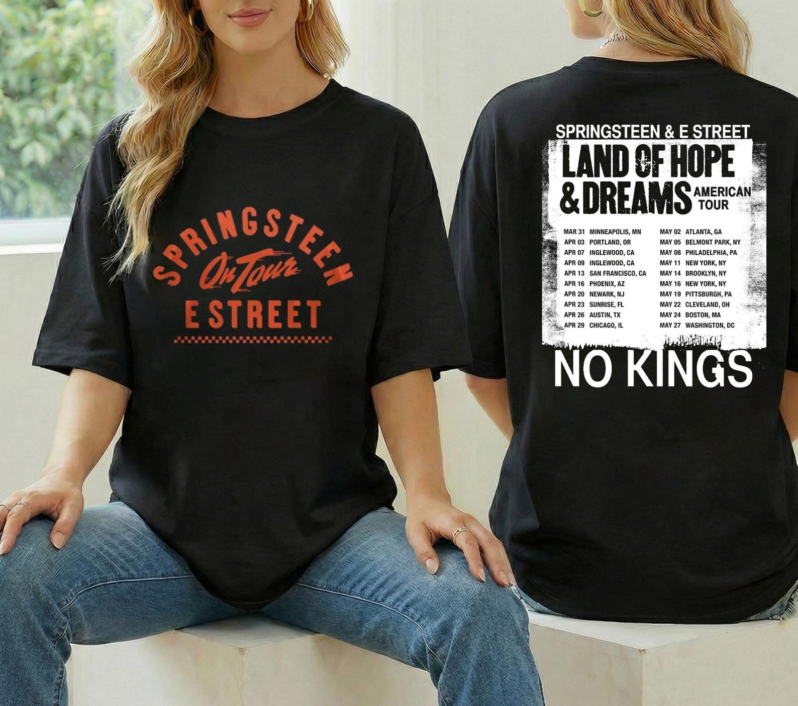 Springsteen Merch Bruce Springsteen American Tour T-shirt, E Street and Bruce Springsteen ...