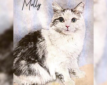 Custom Cat Portrait, Custom pet art, Dog Portrait, Pet Wall Art, Dog Painting, Pet Painting, Pet Portrait Custom, Gifts for cat lovers
