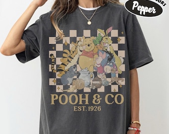 Vintage Comfort Colors Pooh & Friends Shirt, Disney Winnie the Pooh Tee, Disneyland Family Matching Tee, Disney Trip Shirt, Disney World Tee