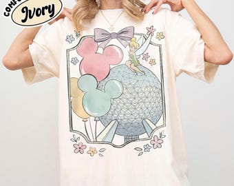 Retro Coquette Bow Epcot Comfort Colors Shirt, Disney World Tour 1982 Tee, Disney Park Vacation Shirt, Family Matching Disney Trip T-Shirt