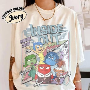 Retro Comfort Farben Disney Inside Out Group Shirt, Heute ist ein Kern Memory Day Tee, Freude Traurigkeit Wut, Disneyland Family Trip Shirt 2026