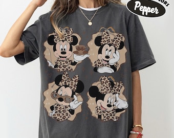 Comfort Colors Safari Minnie Mouse Shirt, Leopard Minnie Tee, Disney Animal Kingdom Shirt, Retro Safari Disney Shirt, Disney Girl Trip Shirt