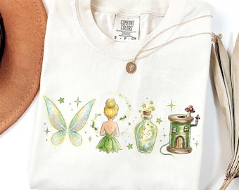 Camiseta vintage de Disney Campanilla, Hada de Nunca Jamás, Disneyworld, Vacaciones mágicas, Princesa Disney