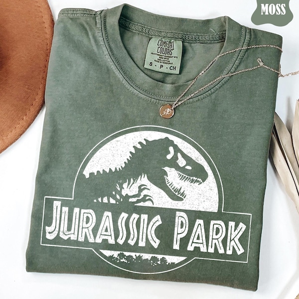 Chemise Jurassic Park Comfort Colors®, t-shirt dinosaure vintage, t-shirt graphique de film rétro, cadeau de fan de Jurassic Park, t-shirt dinosaure des années 90