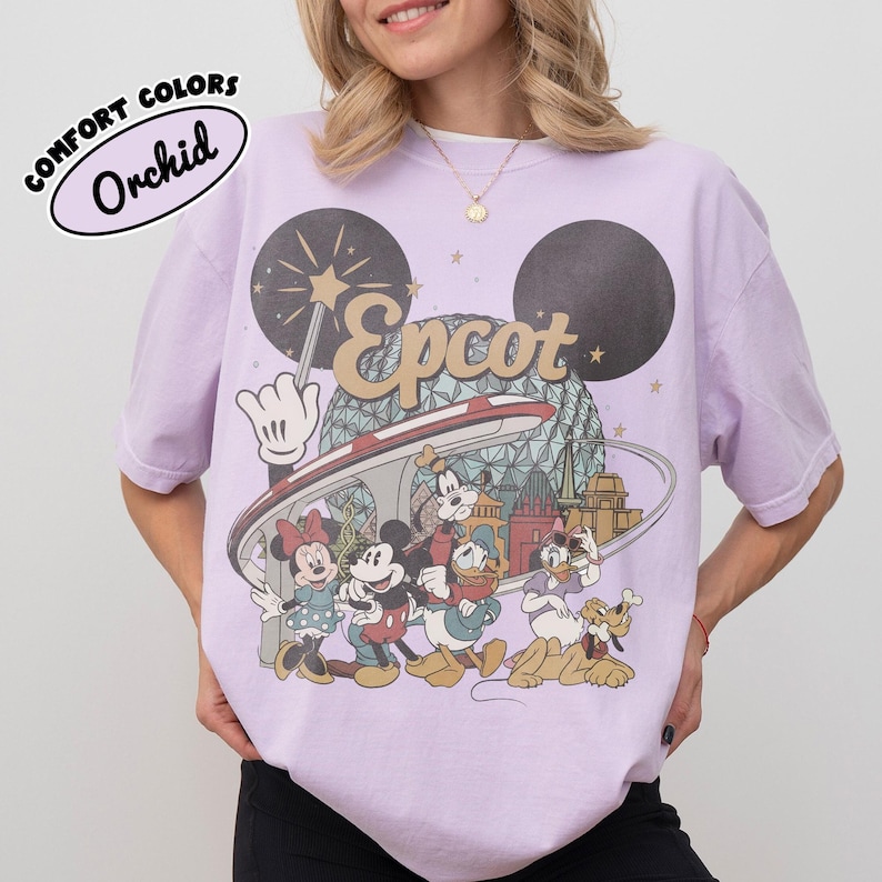 Comfort Colors Disney EPCOT Shirt 2026, Personalized EPCOT Name Tee, Disney Family Matching, Disney World Traveler Tee, Disney Trip 2026 Tee Orchid