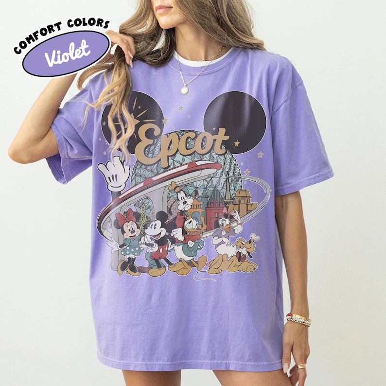 Comfort Colors Disney EPCOT Shirt 2026, Personalized EPCOT Name Tee, Disney Family Matching, Disney World Traveler Tee, Disney Trip 2026 Tee Violet/Purple