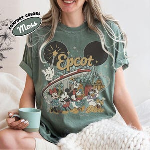 Comfort Colors Disney EPCOT Shirt 2026, Personalized EPCOT Name Tee, Disney Family Matching, Disney World Traveler Tee, Disney Trip 2026 Tee Moss/Military Green