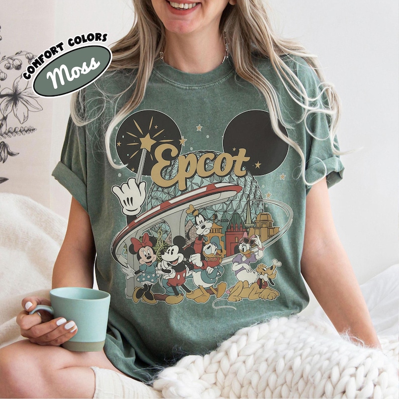 Comfort Colors Disney EPCOT Shirt 2026, Personalized EPCOT Name Tee, Disney Family Matching, Disney World Traveler Tee, Disney Trip 2026 Tee Moss/Military Green