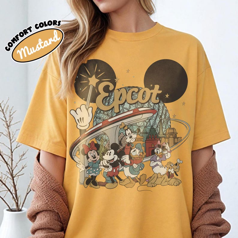 Comfort Colors Disney EPCOT Shirt 2026, Personalized EPCOT Name Tee, Disney Family Matching, Disney World Traveler Tee, Disney Trip 2026 Tee Mustard