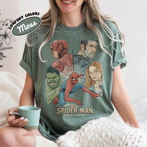 Retro Spider-Man Brand New Day Comfort Color Shirt, Vintage Tom Holland MCU Avengers Tee, Marvel Comic Superhero Fan Gift, Brand New Day tee Moss/Military Green