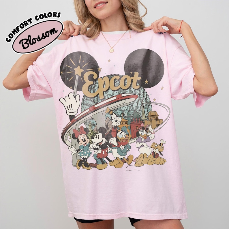 Comfort Colors Disney EPCOT Shirt 2026, Personalized EPCOT Name Tee, Disney Family Matching, Disney World Traveler Tee, Disney Trip 2026 Tee Blossom/Light Pink