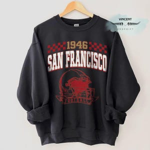 San Francisco Football Sweatshirt, Shirt Retro Style 90s Vintage Unisex Crewneck, Sun Day Football, Graphic Tee Gift For Football Fan Sport