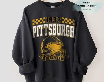 Felpa da football di Pittsburgh, maglietta da football di Pittsburgh, stile retrò anni '90, unisex, girocollo, maglietta grafica, regalo per gli appassionati di football.