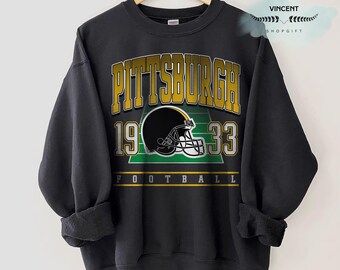 Felpa da football di Pittsburgh, maglietta da football di Pittsburgh, stile retrò anni '90, unisex, girocollo, maglietta grafica, regalo per gli appassionati di football.