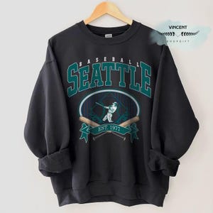 Retro Seattle Baseball Style Shirt - Vintage Athletic Emerald City Comfort Colors Tee for Sports Lovers, Game Day Football Sweatshirt