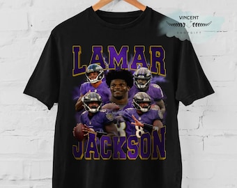 Camiseta de fútbol americano de Lamar Jackson Baltimore, camiseta gráfica pirata vintage de Lamar Jackson de los 90, regalo para fanáticos del fútbol americano