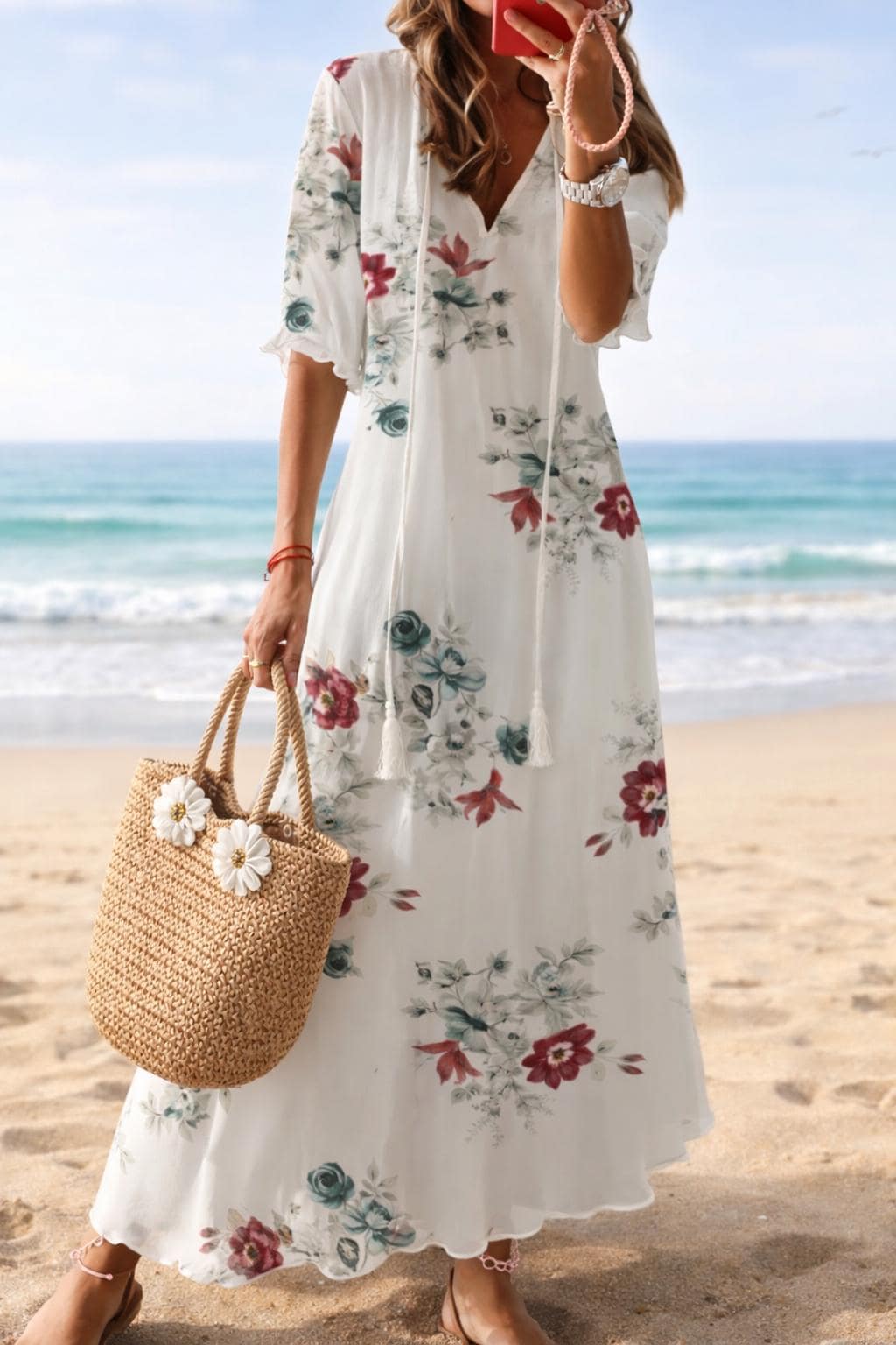 princess polly baby blue dress 270+ Beach Maxi Dresses Stock Photos, Pictures & Royalty-Free Images main image 1