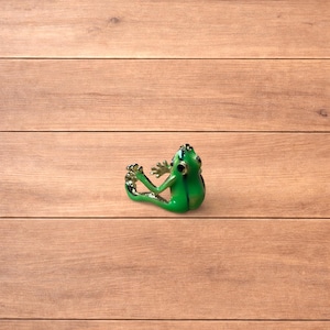 Neuheit Spaß Frosch verstellbare Ring in grün/silber.