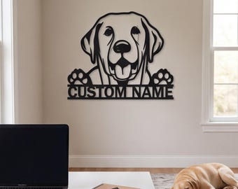 Custom Labrador Retriever Metal Sign, Personalized Dog Name Sign | Pet Wall Art, Dog House Decor, Dog Monogram Sign, Pet Lover Gift