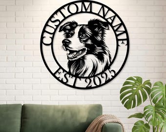 Letrero personalizado con nombre, Arte de pared personalizado para perros, Letrero de metal con nombre para decoración de caseta de perro al aire libre, Regalo de recuerdo para mamá y papá perrunos