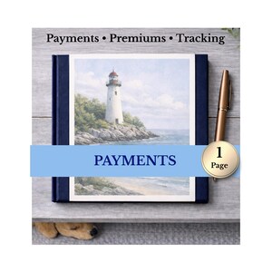Insurance Payment Tracker Printable | Premium Due Dates, Payment Log and Expense Sheet PDF (1 Page)