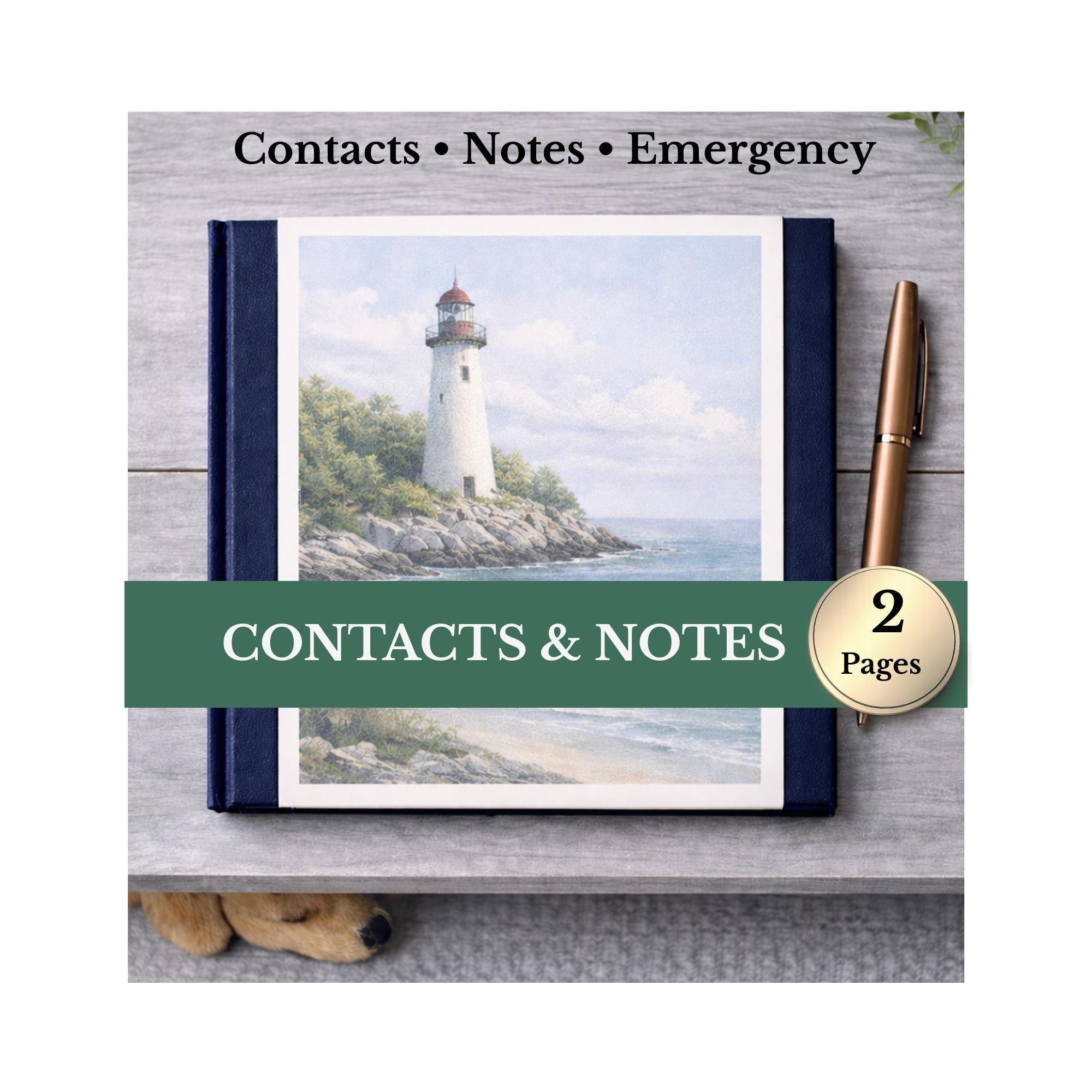 Emergency Contacts and Notes Printable | Contact Info and Important ...