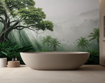 Lush Rainforest Jungle Wall Mural, Peel and Stick Wallpaper