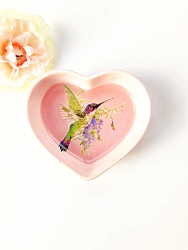 Coupelle Colibri, Coupelle en Ceramique, Plateau Bijoux, Plat de Bibelot, Decoration Maison, Cadeau 