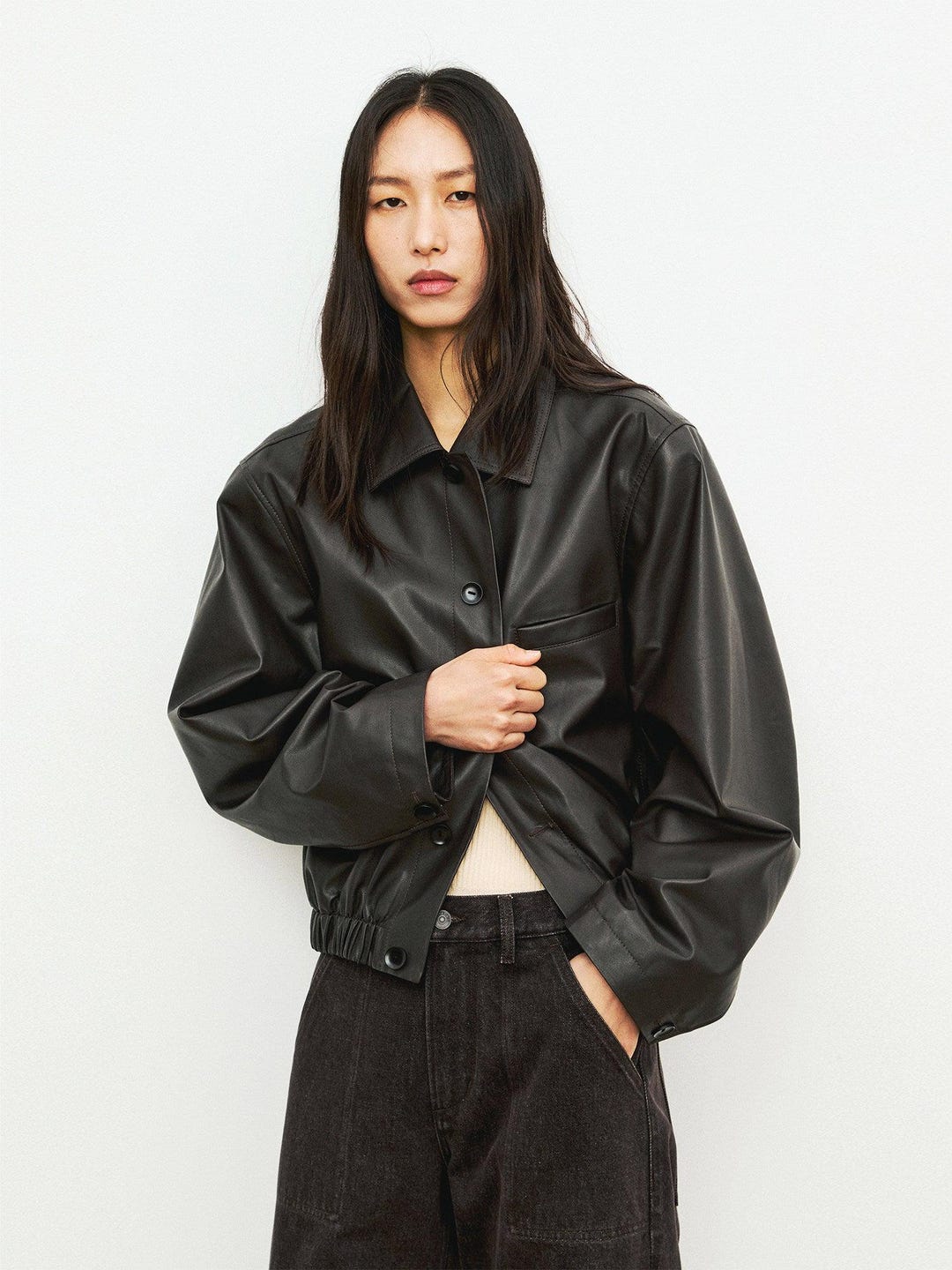 Jacker Turkish Turkish Full-grain Calfskin Short Jacket | Cropped Leather Bomber | Zip ...