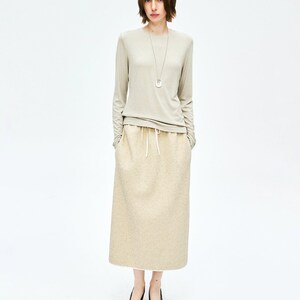 Rib Knit Long Sleeve Top | Crew Neck Base Layer | Soft Second-Skin T-Shirt | Women Top | MRS Studios image 3