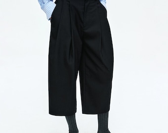 Relaxed Elastic Tapered Trousers | Hollow-Core Thermal Fabric | Pleated 8/10 Newsboy Style | Women Pants | MRS Studios