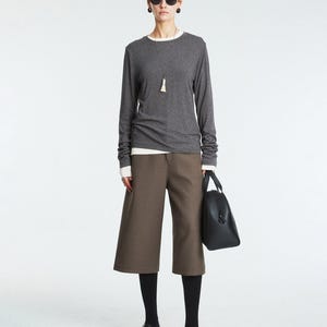 Rib Knit Long Sleeve Top | Crew Neck Base Layer | Soft Second-Skin T-Shirt | Women Top | MRS Studios image 6