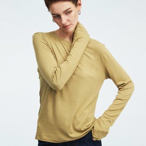 Rib Knit Long Sleeve Top | Crew Neck Base Layer | Soft Second-Skin T-Shirt | Women Top | MRS Studios image 7