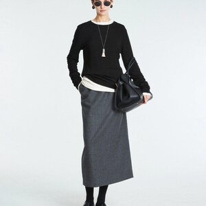 Rib Knit Long Sleeve Top | Crew Neck Base Layer | Soft Second-Skin T-Shirt | Women Top | MRS Studios image 5