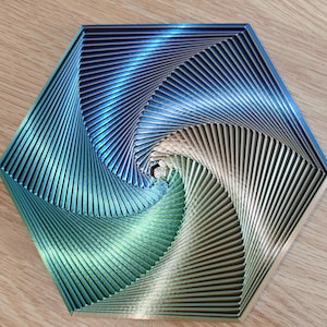 Hexagon Fidget Toy, 3D Printed Spiral Sensory Toy, ADHD Stress Relief Desk Toy, Geometric Kinetic Art, Anxiety and Focus Tool