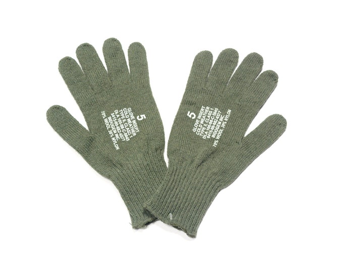 Vintage US Army Glove Inserts Type Ii Class 1 Wool Nylon Blend Gloves
