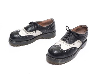 doc marten black and white wingtips