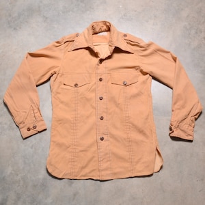 vintage 60s 70s Lew Magram shirt jacket chamois leather button 1960 1970 men menswear shirt-jac S small hippie boho