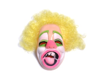 vintage 70s clown mask 1970 costume vacuform mask Halloween Bayshore Ind. horror