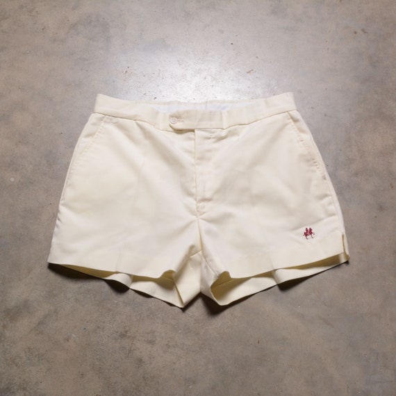 vintage 70s 80s tennis trunks pale yellow athleti… - image 1