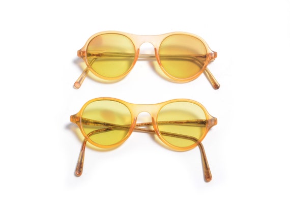 vintage 20s 30s sunglasses yellow lens celluloid … - image 1