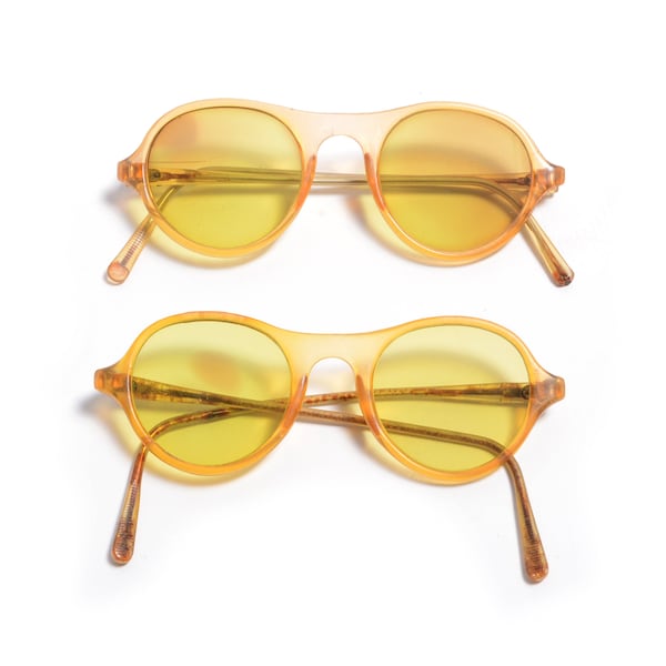 vintage 20s 30s sunglasses yellow lens celluloid frame 1920 1930 eyewear Gatsby antique Steampunk cosplay