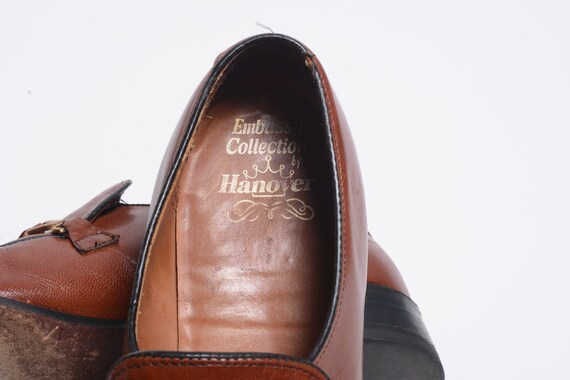 Vintage 70s Mock Toe Platform Shoes Brown Leather Loafer Hanover 