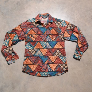 vintage 80s 90s Roper Western shirt multi-color geometric Southwestern vtg women size S small