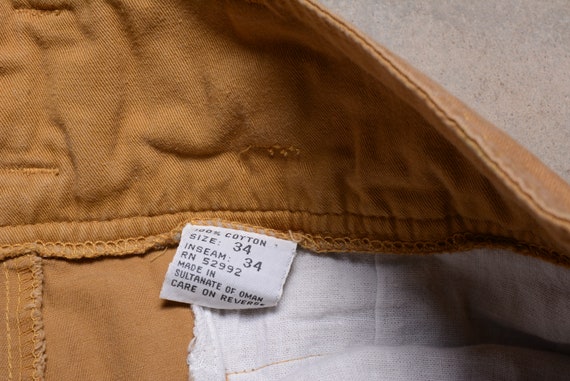 vintage 80s pants baggy taper high waist mustard … - image 4